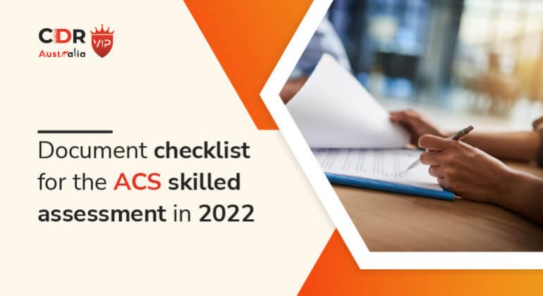 Document checklist for the ACS skilled assessment
